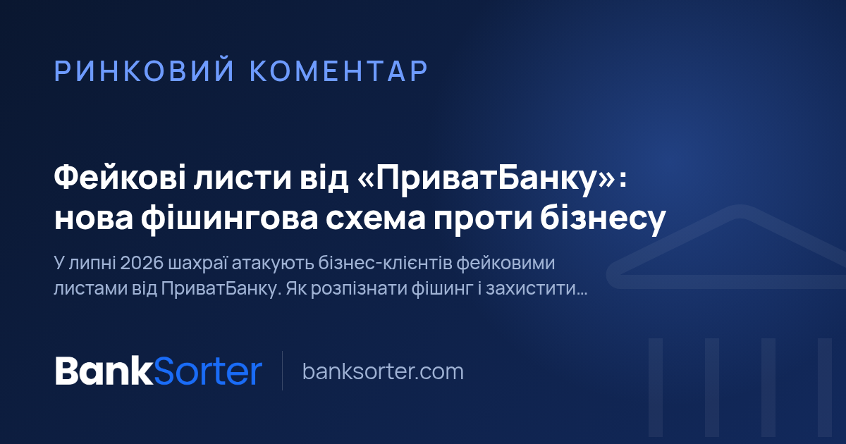 Фейкові листи від «ПриватБанку»: нова фішингова схема проти бізнесу