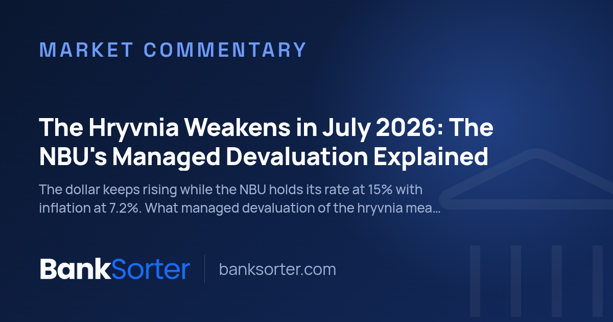 The Hryvnia Weakens in July 2026: The NBU's Managed Devaluation Explained