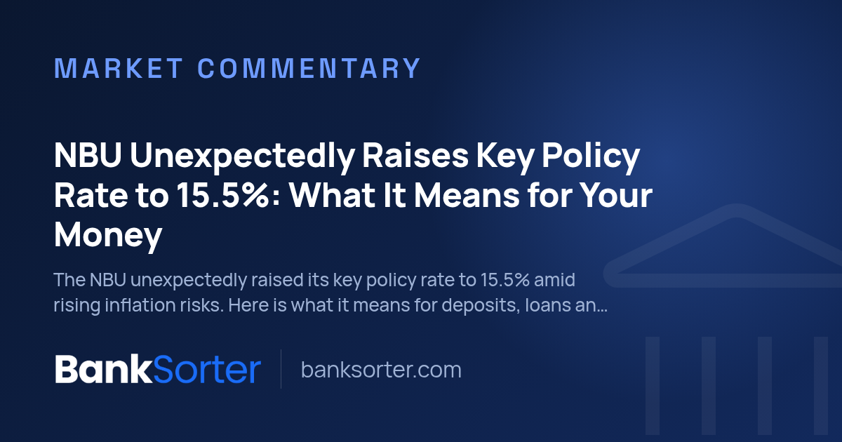NBU Unexpectedly Raises Key Policy Rate to 15.5%: What It Means for Your Money