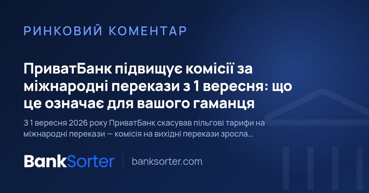 ПриватБанк підвищує комісії за міжнародні перекази з 1 вересня: що це означає для вашого гаманця