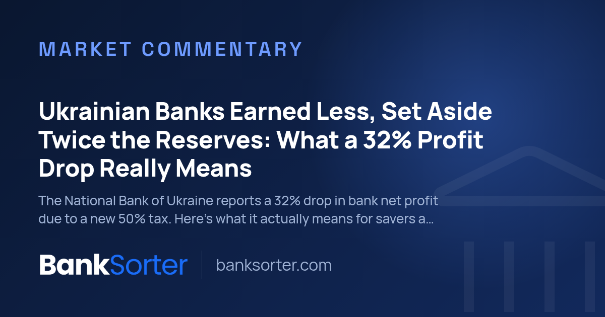 Ukrainian Banks Earned Less, Set Aside Twice the Reserves: What a 32% Profit Drop Really Means