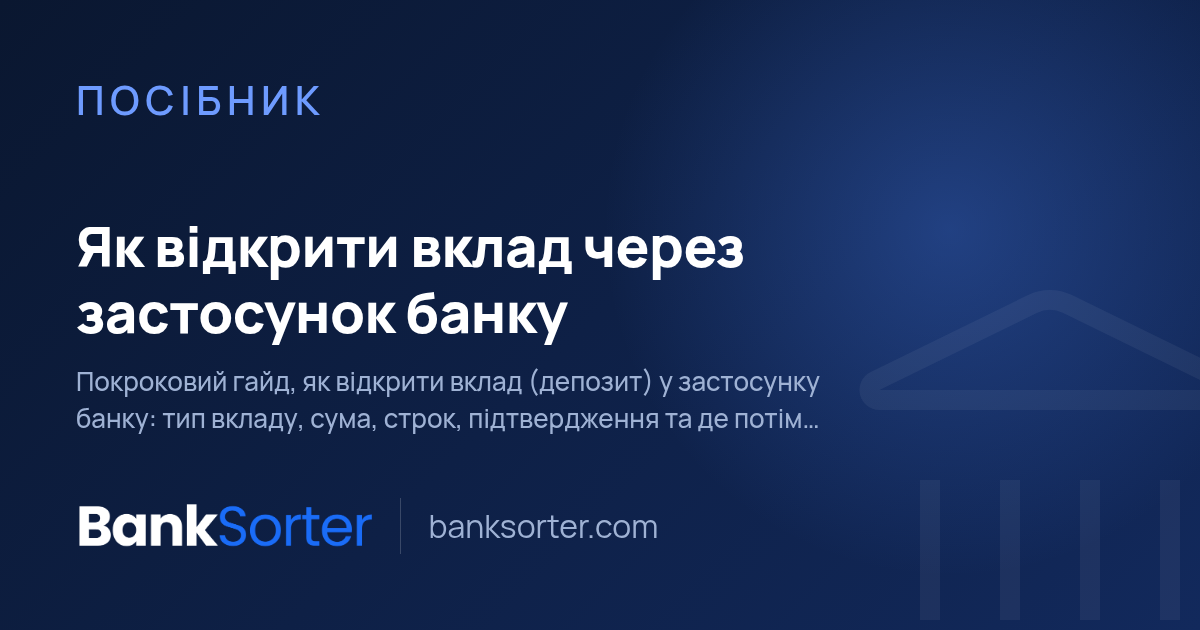 Як відкрити вклад через застосунок банку